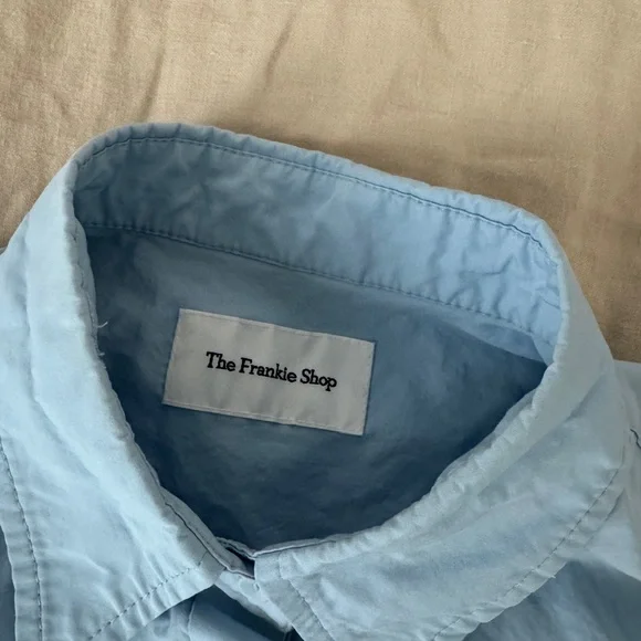 The Frankie Shop Blue Oversized Button Down Shirt One Size - Picture 6 of 7